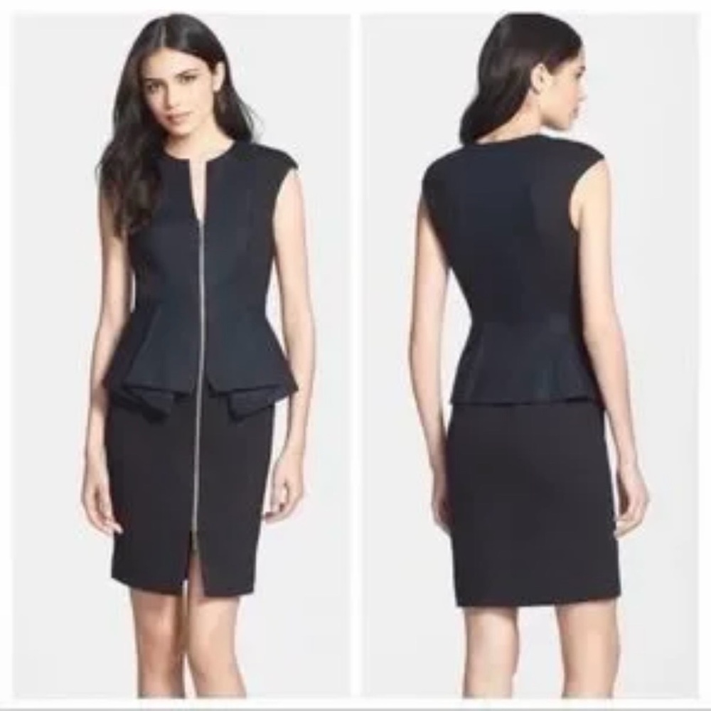 Ted Baker Black Jamthun Peplum Dress 2 (4-6 US) EUC
